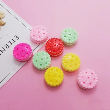 100buc/lot Simulare Crema de Biscuiti Mini Juca Alimente Rășină Cabochons pentru Telefon Deco Scrapbooking Decorare DIY Meserii Păpuși Jucării