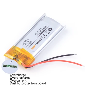10buc/Lot 3.7 V 300mAh baterie Reîncărcabilă li-Polimer Baterie Li-ion Pentru setul cu cască bluetooth mouse-ul brățară Brățară Ceas 601535 061535