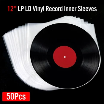 12 inch disc de Vinil Protecter LP Înregistrare Pungi de Plastic Anti-Static Record Mâneci Exterior Interior din Plastic Capac transparent Recipient 50PCS