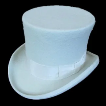 15cm(5.89 inch) Lână Albă Top Hat Pentru Barbati Femei Raditional Fedoras Hatter Magician Pălărie Sam Castor Biserica Pălărie