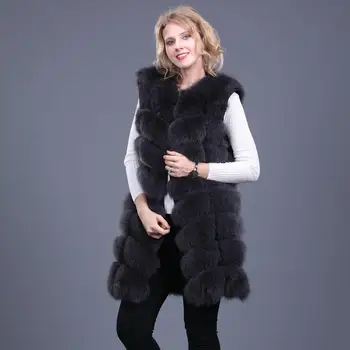 2020 doamnelor nou naturala vulpe vesta de blana real haină de blană de vulpe cutie lungă de vulpe vesta European de iarna de cald moda street style