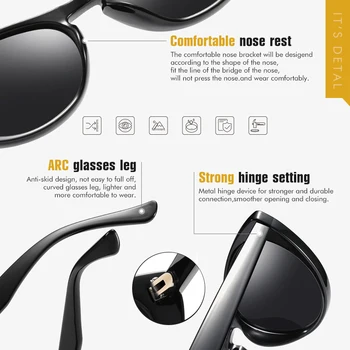 2020 Retro Cateye ochelari de Soare Polarizati Pentru Femei de Epocă Doamnelor Mici Leopard Cadru Ochi de Pisica Ochelari de lentes de sol mujer UV400