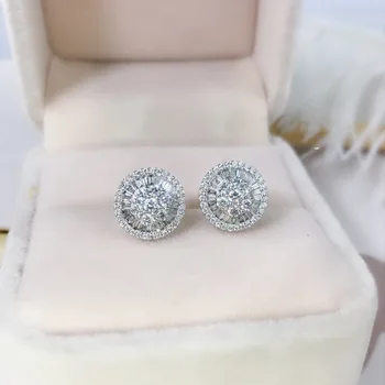 2021 nou la modă halo real argint 925 cercei pentru femei lady cadou de aniversare de bijuterii en-gros de Ziua Îndrăgostiților E5676