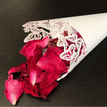 20buc DIY cu Laser Tăiat Gol Fluture de Stabilire Petale de Bomboane de Nunta Favoruri de Partid Confetti Conuri de Hârtie Decor Consumabile Cadou