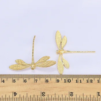 20buc material Cupru Placat cu aur Korean farmec cercei material pandantiv libelula accesorii bijuterii