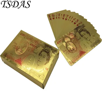 24 de Carate, foita de Aur Placat cu Jocul de Poker Casino Carti de Joc Plin de Culoare Tipărite marea BRITANIE 50 Kg de Poker Cadou Special pentru Prietenii de Afaceri