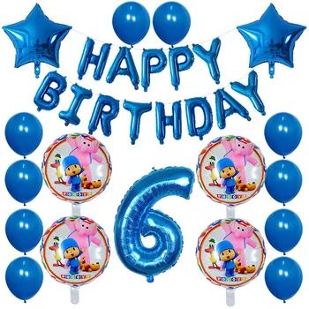 30pcs Pocoyo număr baloane folie set duș pentru copii petrecere de Botez decor consumabile desene animate pentru copii jucării figura globos cadou
