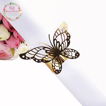 40pcs Nunta suporturi pentru Șervețele Fluture Inele pentru Șervețele pentru Decor Nunta Consumabile Hârtie Inel Decor de Masă