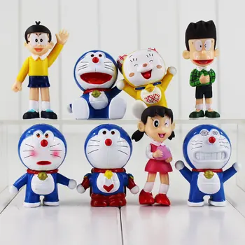 8pcs/lot 5-7cm Anime Doraemon Figura Jucărie Doraemon Nobita Nobi Mare G Honekawa Suneo Dorami Mini Model de Papusa