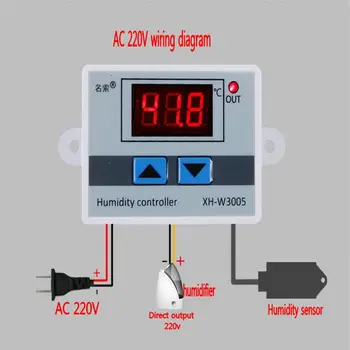 AC 220V Digital Umiditate Controller instrument de control al Umidității Comutator comandat prin higrostat Higrometru SHT20 senzor de Umiditate W3005