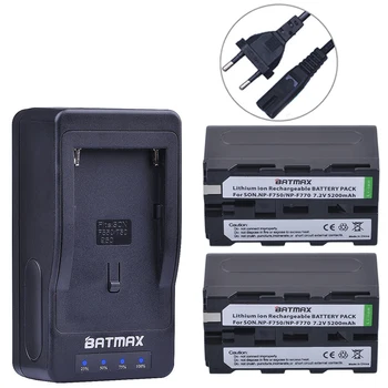 Batmax 2Packs NP-F750 F770 Baterii + LED Ultra Rapid Incarcator pentru Sony NP F970, F750, F770, F960, F550, F530, F330, F570,