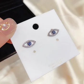 Blue Demon Ochii Stud Cercei Cupru Material Încrustat Placat Cu Aur Placat Cu Argint Cercei Moda Trendy Bijuterii Femei Gif