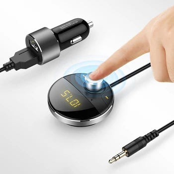 Bluetooth AUX Handsfree Car Kit-ul de 3.5 mm Jack Audio MP3 Player fără Fir Transmițător FM Auto Difuzor Carkit USB Adaptor