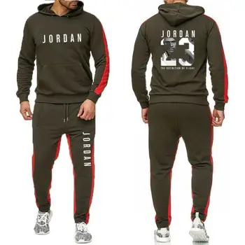 Brand De Îmbrăcăminte Men 'S Fashion Trening Casual Sportsuit Barbati Hanorace Jachete Sport Jordan 23 Haina +Pantalon Barbati Set