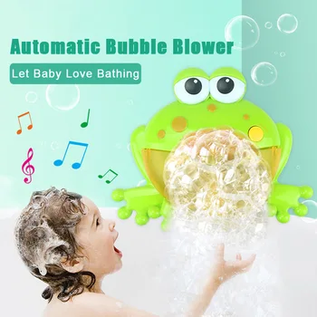 Broscuța Bubble Blower Nou-Nascuti De Baie Pentru Copii Masina De Bule Mari Broaște Automată Cu Muzica De Spălare A Juca Desene Animate Jucărie De Învățământ