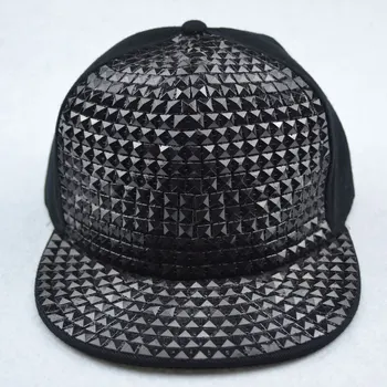 Bărbați Bboy Hip Hop Plat Șapcă de Baseball Sequin Bling Snapback Hat Black Gold Silver Blue