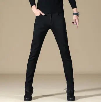 Calitate de Top Confort Denim Stretch Bărbați Straight Fit Jeans Populare Elegant Pantaloni Lungi