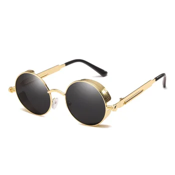 Clasic Steampunk ochelari de Soare pentru Barbati/femei Retro de Metal Rotund Ochelari Bărbați Femei Ochelari de Soare Brand de Lux ochelari de soare Vintage
