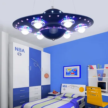 Control de la distanță OZN Lumina Pandantiv Argint Albastru Copii Copii Băiat Dormitor de Agățat Pandantiv Lumina Grădiniță Grădiniță de Prindere