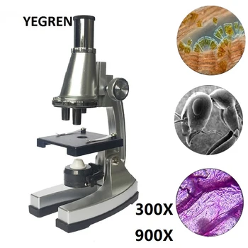 Copii de Învățământ Microscop 300 600X 900X Iluminate Bio-microscop de Jucarie de Învățare Știință de Crăciun Cadou de Ziua Microscop