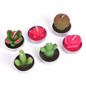 Creative 3D Cactus Lumânări Simulat Plante fara Fum de Lumânare Parfumată Ziua Îndrăgostiților Cadou de Petrecere Ornament Decor Acasă 1 BUC Forma