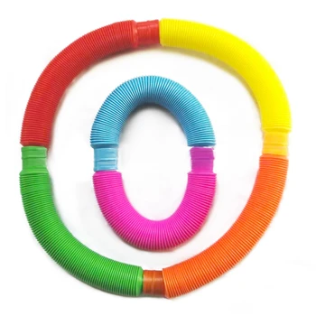 Creative Jucărie Colorat Cerc Jucarii Haioase Cadouri de Plastic Pliabil Pop Tub Elicoidal Dezvoltarea Timpurie a Copiilor de Învățământ