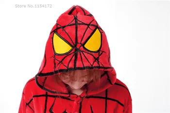 Crăciun Spider Man Unisex Adulti Flanel Animal Pijamale Cosplay Pijama Body-Uri Pijamale Femei Seturi De Somn Halat Kigurumi