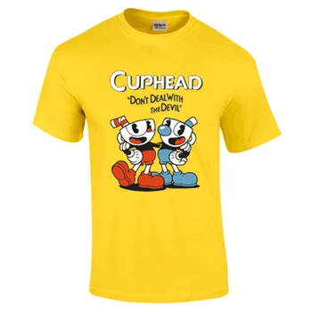 De Vânzare la cald Drăguță Ceașcă de ceai Cuphead Cosplay tricou doar nu-pact cu diavolul T-shirt Costum de Vara Topuri Cosplay Pentru copil Adult