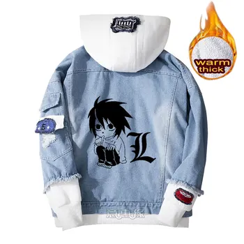 Death Note hanorac Yagami Light cosplay haina jacheta Denim pentru barbati de iarna femei Blugi Îmbrăcăminte casual cald Liber jachete