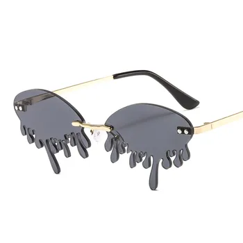 DJXFZLO 2020 Noua Moda fără ramă Amuzant ochelari de Soare pentru Femei Brand Design Roșu Net Spectacol de teatru Sută de Turnuri de Lacrimi ochelari de Soare UV400