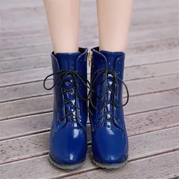DoraTasia sosiri noi en-gros de dimensiuni mari 50 de Femei pantofi pentru femeie Cizme Glezna Tocuri înalte de Moda șiret Femeie Cizme pantofi