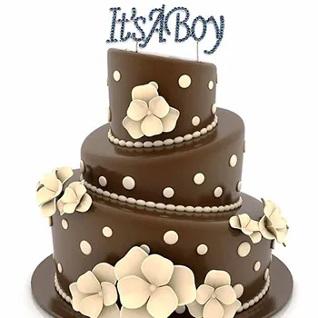 E un Băiat fată prajitura Cake Topper Dus Copilul Nou-născut la petrecerea de Ziua de Gen Dezvăluie mama mama pentru a fi Decor favoarea albastru roz