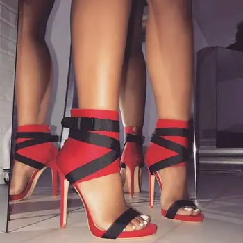 Elegant Europene Stadiul T Subțire Sandale Cu Toc Femei Cruce Curea Dantelă-Up Cu Toc Stiletto, Sandale, Cizme Sexy Sandale Pantofi