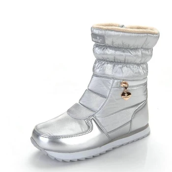 Femei cizme de zăpadă în 2020 platforma gros de pluș pantofi de iarna cu fermoar rezistent la apa, non-alunecare de femei cizme de iarna botas de mujer