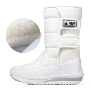 Femei Cizme Noua Platforma Pantofi De Cald Femeie Impermeabil Cizme De Iarna Pentru Femei Velcro Cap Rotund Colorat Din Catifea Snow Boot Doamnelor Shose