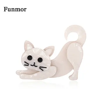 Funmor Minunat Acrilice Cat Brosa Animal Ace Pentru Femei Fete Rutină Accesorii Decor Guler Sac Cardigane Ornamente Cadouri