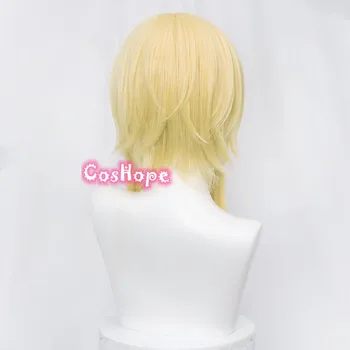 Genshin Impactul articolul a fost adăugat Cosplay 50cm Blond Auriu Peruca Cosplay Anime Cosplay Peruci Sintetice Rezistente la Caldura Peruci Halloween pentru Fete