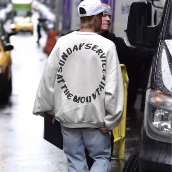 Kanye Duminică Serviciu De Hip-Hop Pulovere Cu Glugă Justin Bieber Streewear Maneci Lungi Hoodie Jachete Supradimensionate Lucruri Ciudate