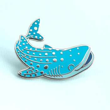 Kawaii Zâmbind Rechin Balena Email Pin Moda Desene Animate Viața Marină Brosa Protecția Mediului Marin Conștientizare Insigna De Bijuterii