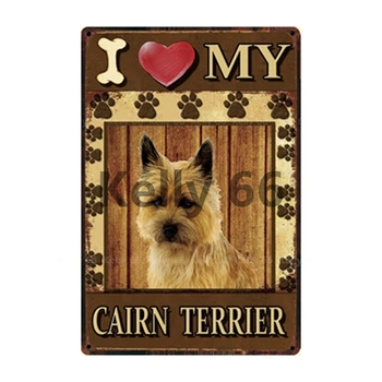 [ Kelly66 ] Pet Avertizare Câine Regulile mai Bine Cu Cairn Terrier Taur de Metal Semn Decor Acasă Bara de Perete de Arta Pictura de 20*30 CM Dimensiune DG-38