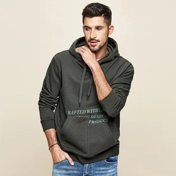 KUEGOU Bumbac imprimare jachete barbati toamna de moda Bărbați hoodie jachete buzunare de cangur sus plus dimensiune MW-2279