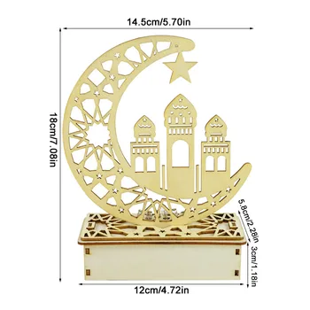 Lemn LED Placa Ornamente Kareem Cadou Eid Mubarak Accesorii Decor Ramadan Decor Islamic Pandantiv Consumabile Partid