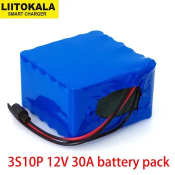 LiitoKala 12V 30Ah 3S12P 11.1 V 12.6 V High-power Bateria cu Litiu pentru Invertor Xenon Lampa Solara Strada +12.6 V 3A Încărcător