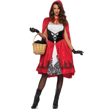 Little Red Riding Hood Costum Adult Cosplay Rochie De Petrecere De Lux, Club De Noapte Regina Halloween Fantasia Carnaval Zana Cosplay Costum