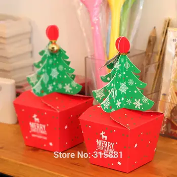 Merry Christmas tree Cutie de Cadou ,Cookie Cholocate Alimente Cutii de Hârtie,de Crăciun Apple Cutie, Cadou de Crăciun Cutie de 30 buc/lot