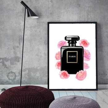 Modern Decor Acasă Paris cu Parfum de Trandafir Moda Poster Și Printuri de Arta de Perete Panza Pictura Acuarela Poze de Perete tablou bilder