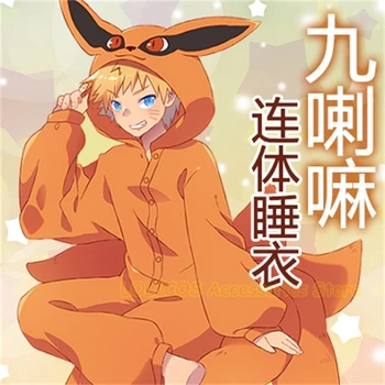 Naruto Anime Cosplay Costum Kurama Pijamale Kyuubi Coada Salopete, Pijamale Cu Fermoar Flanel Iarna Vara Una-Piese Halat De Baie