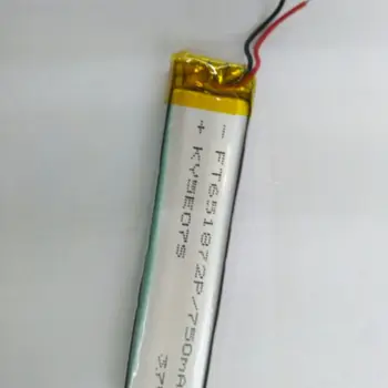 Noi Fierbinte O baterie Reîncărcabilă Li-ion 3.7 V litiu polimer baterie 651872 750mah walkie talkie MP3 camera foto pen MP4 joc DIY