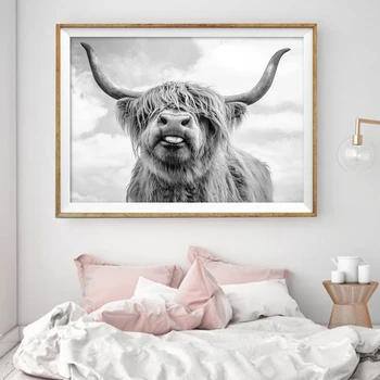 Nordic Decor Highland Vaca Vite de Perete de Arta Canvas Postere și de Imprimare Animale Panza Pictura Imagine pentru Camera de zi Decor Acasă