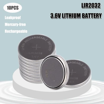 Nou! 10buc/lot LIR2032 3.6 V Li-on baterie Reîncărcabilă Buton Baterie Monedă Poate Înlocui CR2032 pentru ceasuri